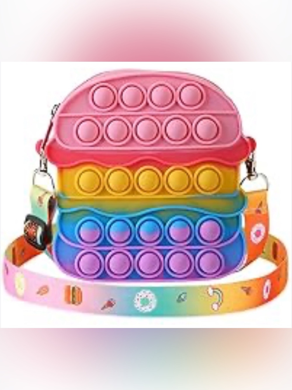 Pop fidget hamburger cross body bag for girls